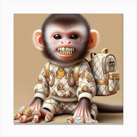 Monkey With Gold Teeth Canvas Print