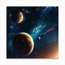 Planets In Space 4 Canvas Print