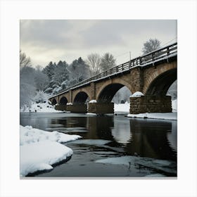 Snowy Bridge Canvas Print