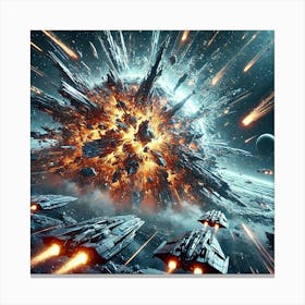 A Futuristic Sci Fi Scene Showing The Fleet Eradic Canvas Print