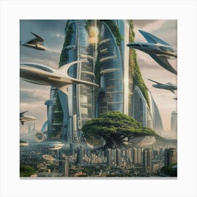 Futuristic City Canvas Print