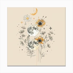 Minimalist Boho Celestial Moon 6 Canvas Print