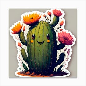 Cactus Sticker Canvas Print