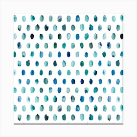 Palette Dots Blue Square Canvas Print