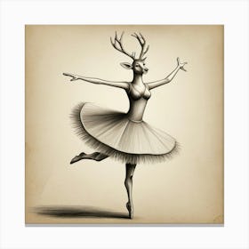 Deer Ballerina 6 Canvas Print