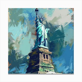 A Statue Of Liberty In New York Expressive Strok 1719923474 4 Canvas Print