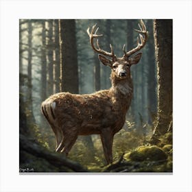 Deer In The Forest 117 Canvas Print