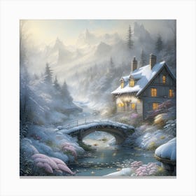 Beautiful Modern Snow Winter Landscape Canvas Print