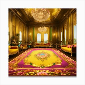 Futuristic Beautiful French Mansion Interior Glamo (23) Canvas Print