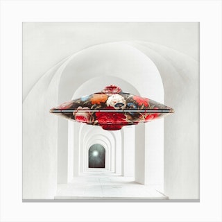 Ufo, Unidentified Floral Object Square Canvas Print