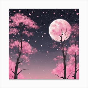 Pink Cherry Blossoms Canvas Print