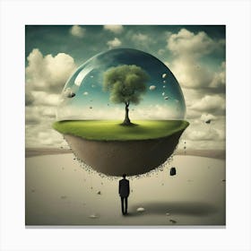 Tree In A Sphere Canvas Print