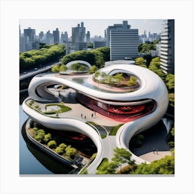 Futuristic Building In Tokyo Canvas Print