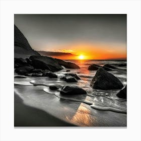 Sunset At The Beach 695 Canvas Print