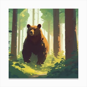 Bear In The Forest 16 Canvas Print