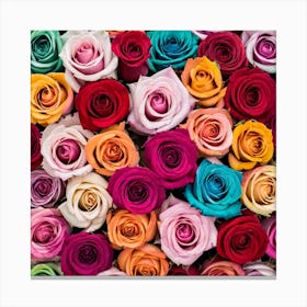 Colorful Roses Background 40 Canvas Print