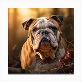 Bulldog In The Forest 1 Canvas Print