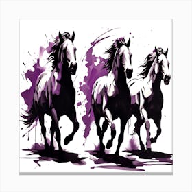 Galloping Horses Abstract Painting Modern Equestrian Silhouette Stampe su tela