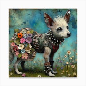 Cute punk dog 6 Canvas Print