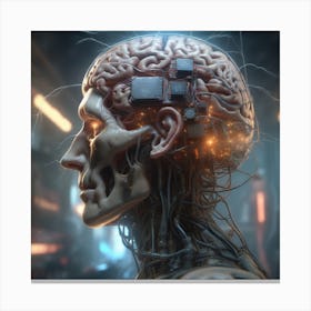 Cyborg Brain 33 Canvas Print