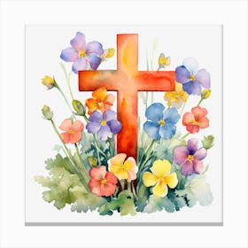 Easter Cross 2 Canvas Print