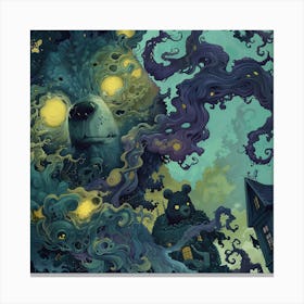 Bear In The Night Canvas Print