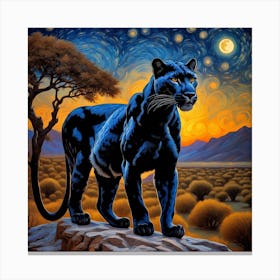 Black Leopard 1 Canvas Print