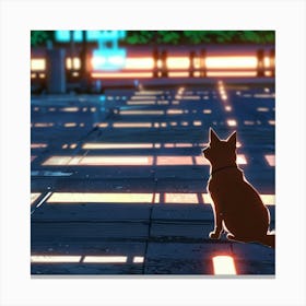 Cat In The City Canvas Print