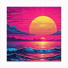 Sunset Over The Ocean Canvas Print