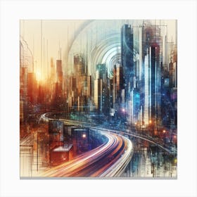 Futuristic Cityscape 6 Canvas Print