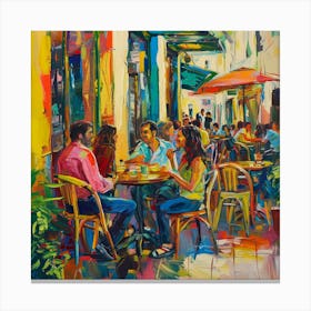 People At The Cafe Canvas Print