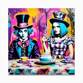 Alice And The Mad Hatter Canvas Print