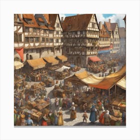 Medieval Market 3 Canvas Print