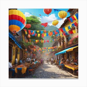 Street Scene In Guatemala Canvas Print