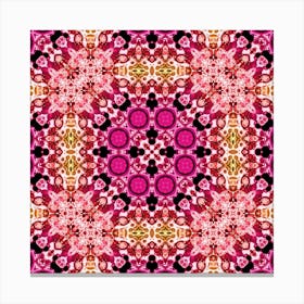 Ethnic Pattern Pink And Yellow Canvas Print