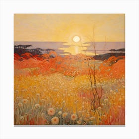 Sunset In The Meadow Canvas Print