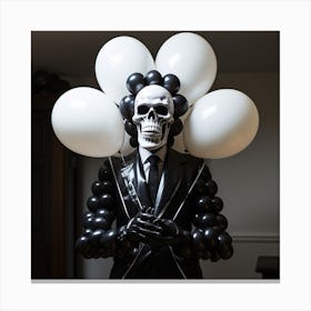 Skeleton With Balloons Canvas Print