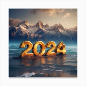 New year 2024 card Canvas Print