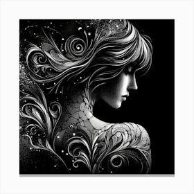 Ethereal female silhouette 2 Canvas Print