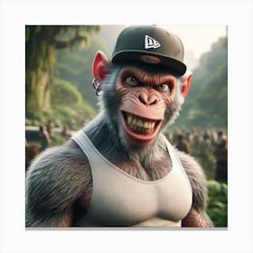 Monkey In A Cap Canvas Print