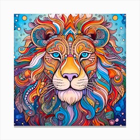 Vivid Abstract Lion 1 Canvas Print