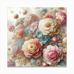 A Breathtakingly Detailed, Ultra High Resolution Illustration Of Exquisite Flowers As Wallpaper Art 1 Leinwandbild