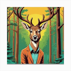 Deer In The Forest 8 Canvas Print