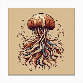 Elegant Jellyfish with Flowing Tentacles Canvas Print