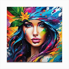 Colorful Woman 5 Canvas Print