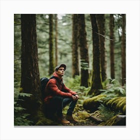 Man In The Forest Canvas Print