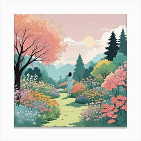 Into The Garden Ai Art Wall Art Design Illustration (5) Canvas Print