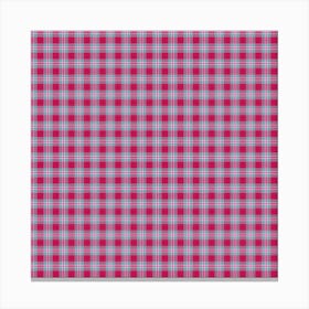 Pink Gingham Fabric 1 Canvas Print