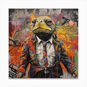 Turtle In A Suit Canvas Print