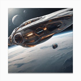 Spaceship In Space 21 Canvas Print